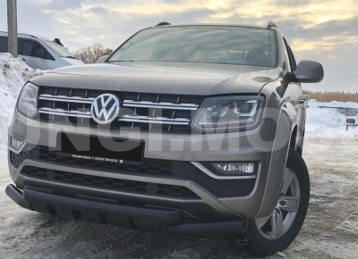 Защита переднего бампера черная VW Amarok Фольксваген Амарок