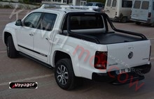 Крышка VW AMAROK (без дуги) для пикапа со штатной дугой из нержавеющей стали, сдвижная- типа рольставни-черная