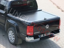 Крышка VW AMAROK (без дуги) для пикапа со штатной дугой из нержавеющей стали, сдвижная- типа рольставни-черная