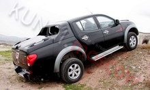 Крышка Mitsubishi L200 Long 2008-2014 на каркасе из 3-х частей с черной винил-кожей