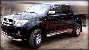 Технотек Пороги с листом d-43 TOYOTA Hilux 09-11