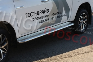 Toyota Пороги с листом 60 мм TOYOTA Hilux 15- ― Кунги и тюнинг для пикапов в Москве