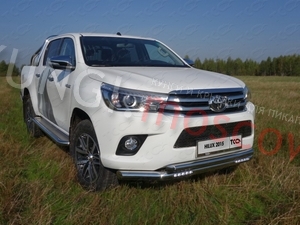 ТСС Пороги с площадкой (нерж. лист) 60,3 мм TOYOTA Hilux 15-